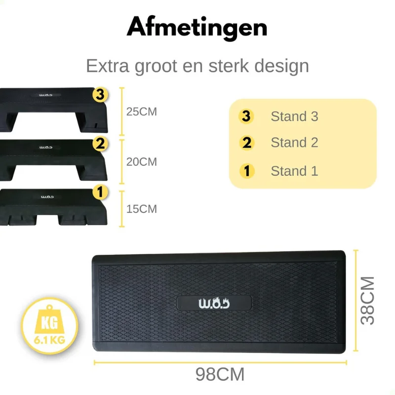 W.O.D. Fitness Step pro XL review - 3 hoogtes